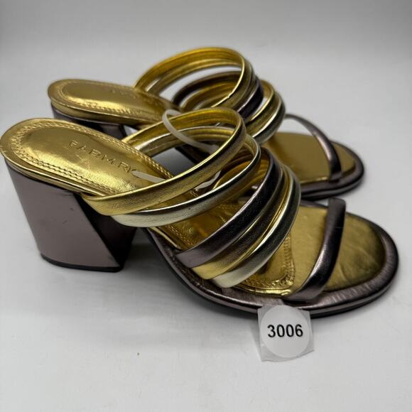 Farm Rio Women's Block Heel Slide Sandal In Gold &Silver Size 8 - Picture 7 of 7